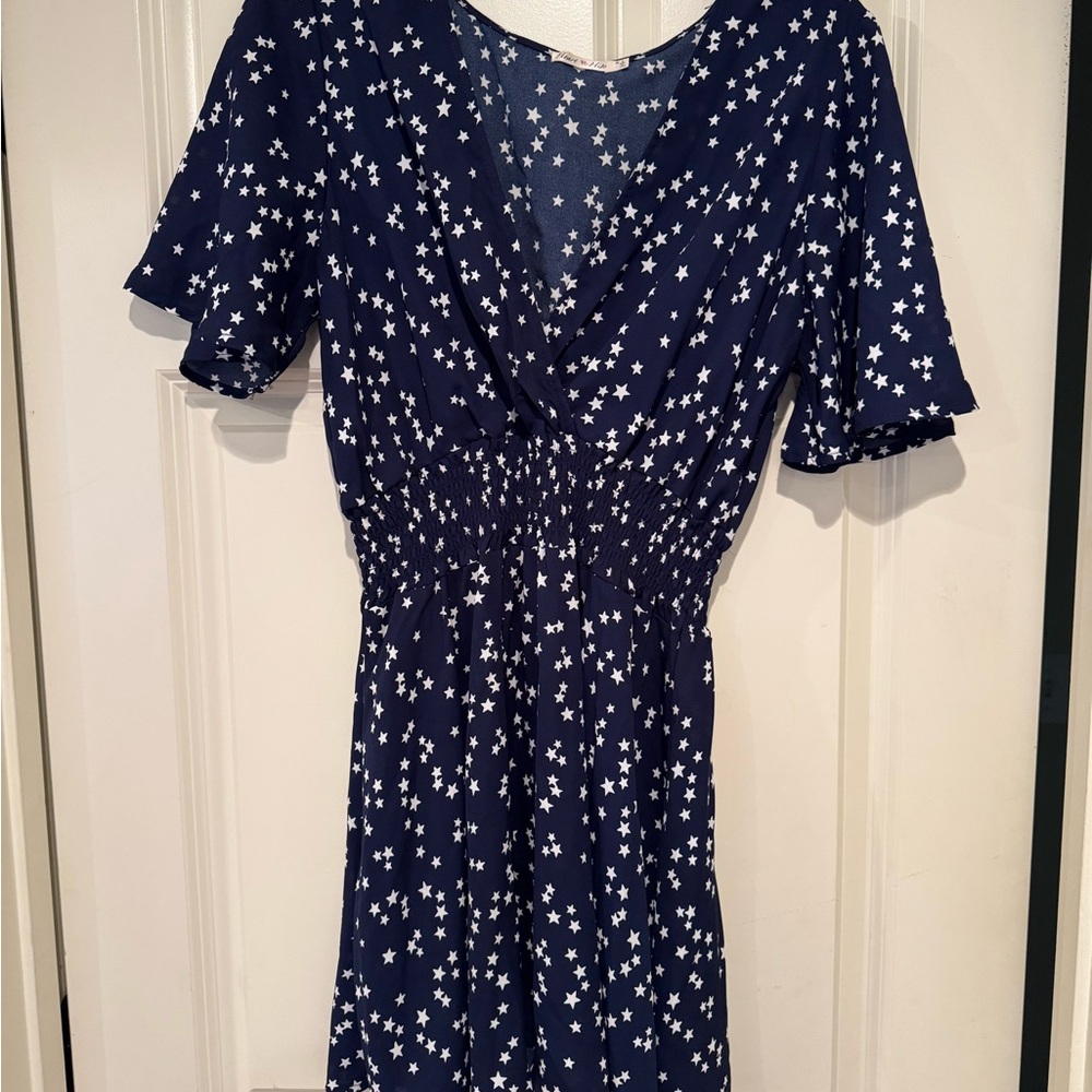 Navy Blue Star Print Dress